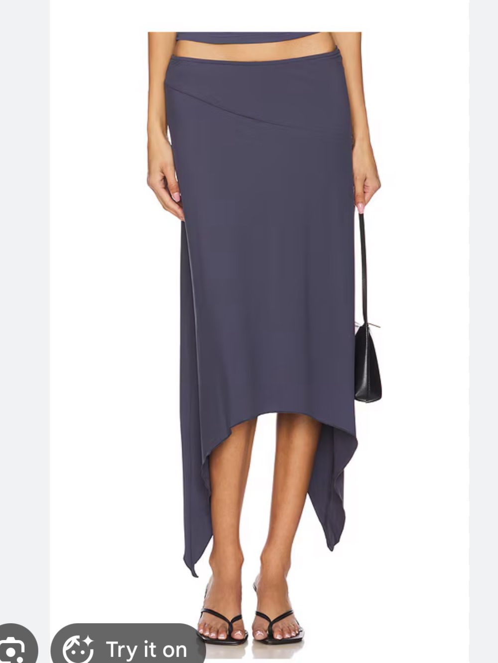 Lioness Cherie Asymmetric High-Low Midi Skirt in Mineral